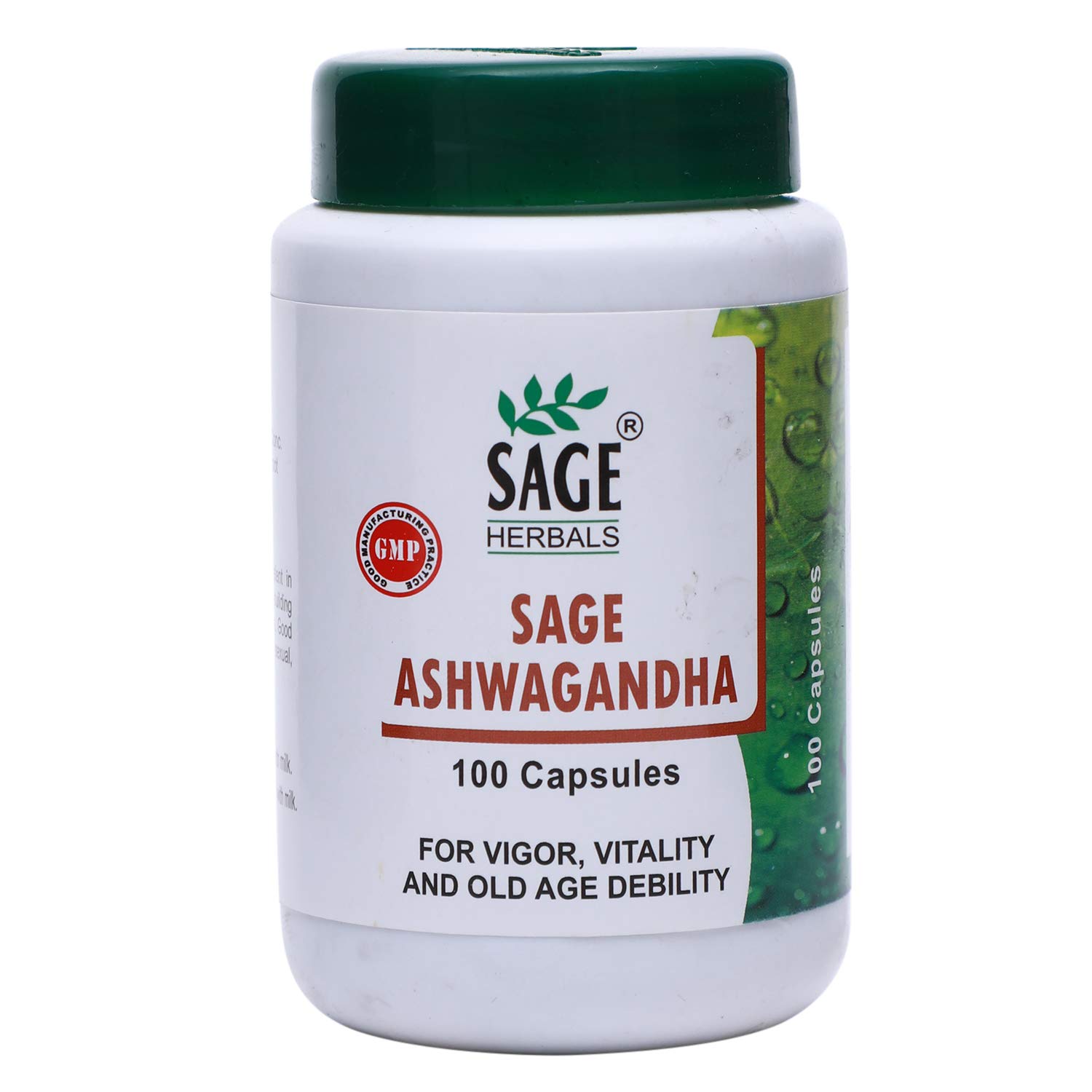 

Sage Herbals Ashwagandha Capsules For Men, Immunity Booster | 100 Capsules 150gm 0.3lbs