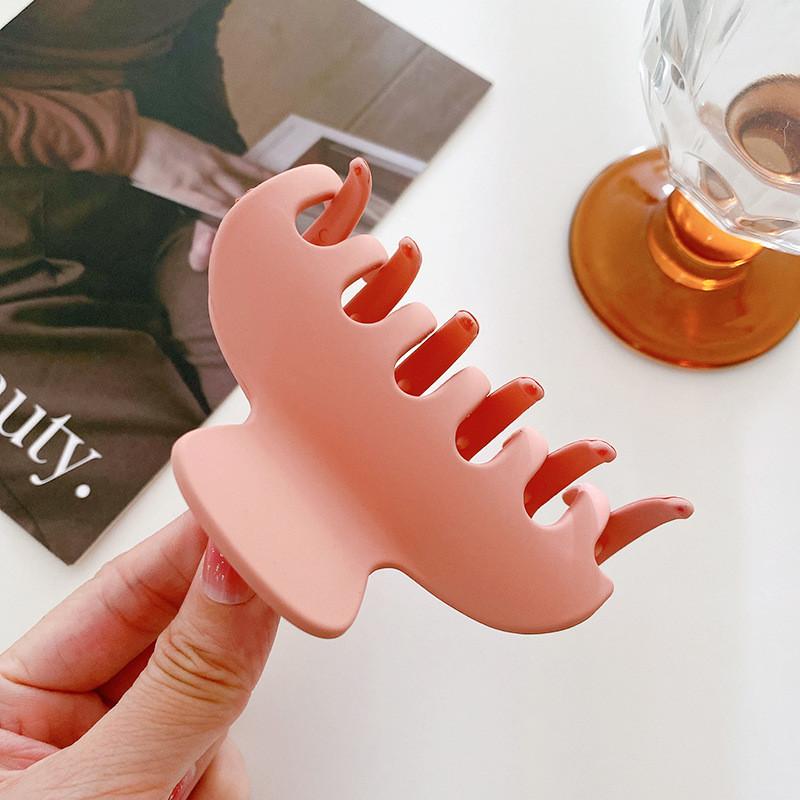 Chic Macaron Color Medium Hair Claw Clip Stylish Minimalist Hair Accessory For Women