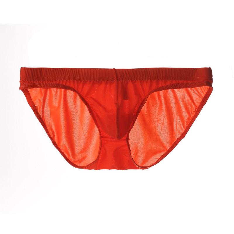 Youye Men's Ice Silk Transparent Low-Waist Breathable Briefs