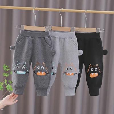 "2024 Kids' Cute Cartoon Cotton Velvet Winter Sports Pants"