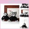 Charming Little Plush Monkey Keychain Soft Toy Black Gorilla 12cm