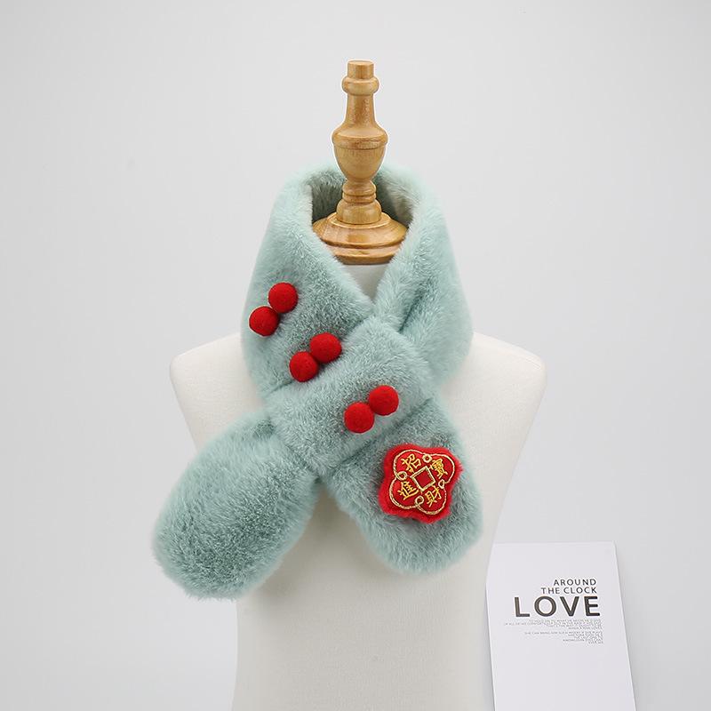 Children's Plush Winter Scarf - Cartoon Style Neck Warmer for Toddler Boys & Girls, Christmas Windproof Gaiter