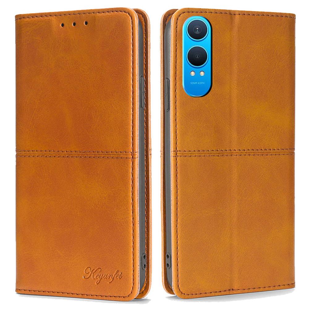 For OnePlus Nord CE4 Lite 5G/Oppo K12x 5G (China) Case Card Slots Cowhide Texture Phone Leather Cover