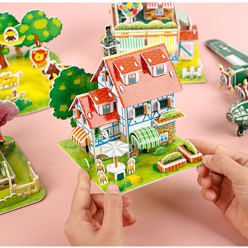 3D Foam Puzzle Set Childrens Building Toy Creative Diy Craft Educational Activity Kit for Kids 3-6Years Small Blocks Gift