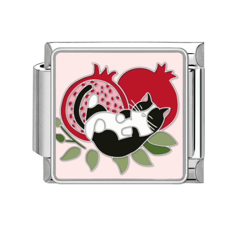 Cartoon Cute Cats Dogs Paw Heart Night Moon Flowers Italian Charm Links Fit 9mm Stainless Steel Bracelet Women DIY Making Gifts