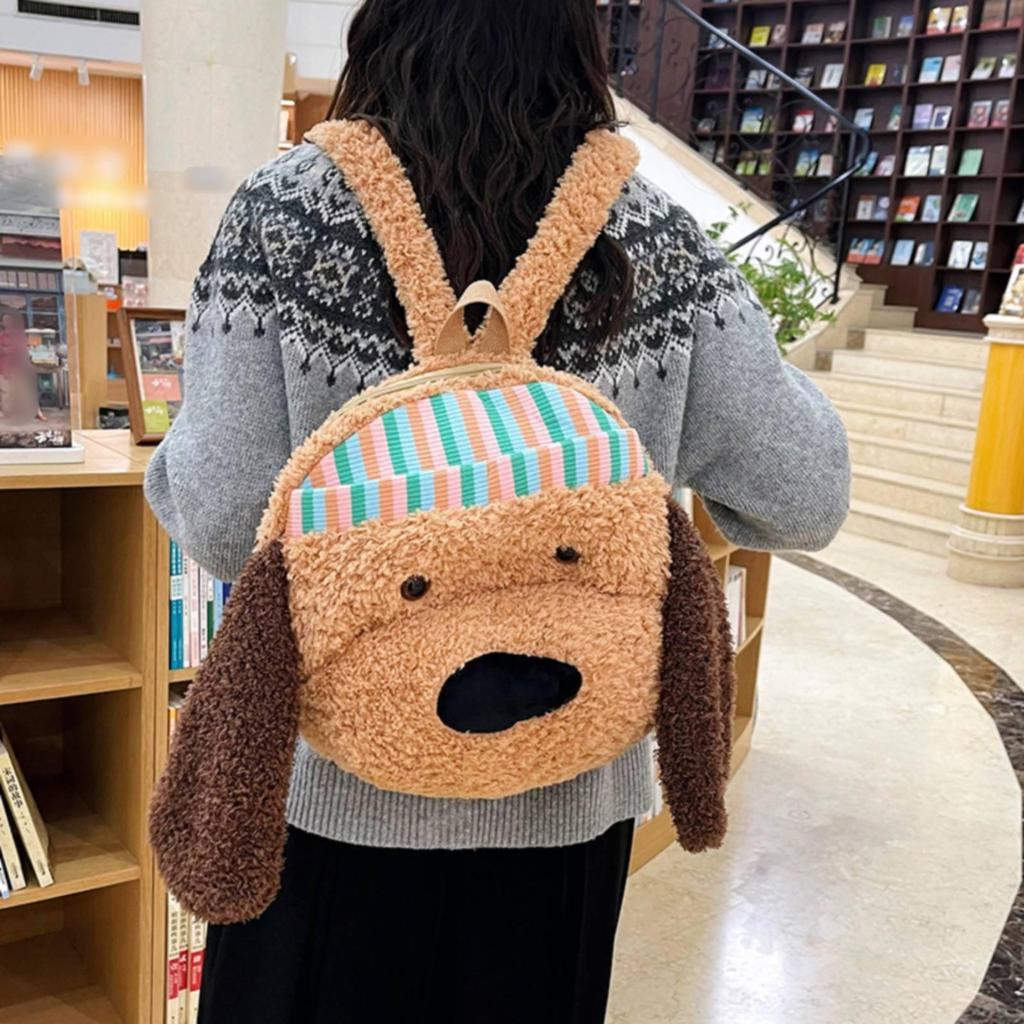 Soft-Textured Dog Backpack Large Capacity School Bag Lightweight for Women