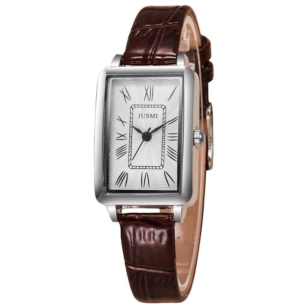 Einfache Retro Elegante Lederarmband Römische Ziffern Quarz Damenuhr für den Alltag und Weihnachtsgeschenke