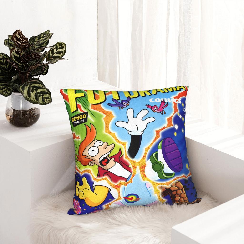 Futuramas Cartoon Comic Pillowcases Merch Soft Cushion Cover Gift  Pillow Case Cover Living Room Multiple Sizes