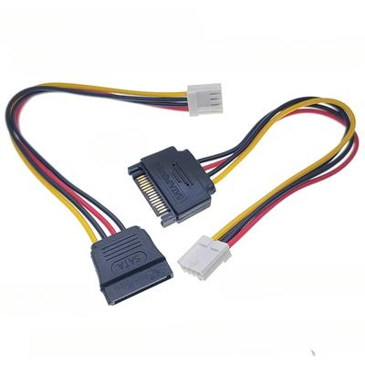 ITX FDD Floppy 4Pin Female 2.54mm To 15Pin SATA Male  Female Adapter Converter Motherboard Power Supply Leads Cable Cord 18AWG