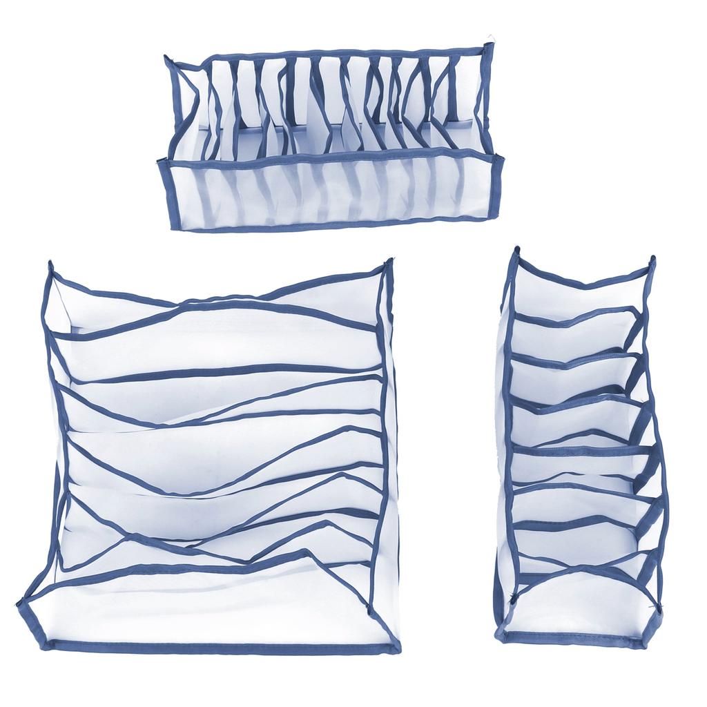 3PcsCelsiusSet Foldable Underwear Storage Box with Compartments Socks Bra Drawers Divider