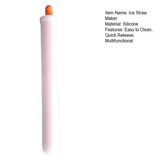 Ice Straw Maker Quick Release Easy To Clean High Temperature Resistant DIY Silicone Milk Juice Drink Cola Ice Straw Mold Kitchen Tool