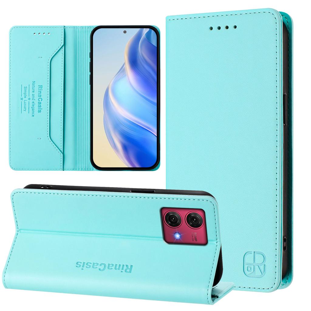 For Motorola Moto G84 5G Leather Case RINACASIS RC01 Phone Cover with RFID Blocking Wallet Stand