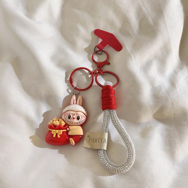 

Labubu Cartoon Cute Phone Hanging Rope Strap For Iphone For Android Cellphone Chain Pendant Bag Decoration Key Rings Keychain