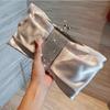 Wholesale new fashionable exquisite pleated dinner bag Korean version style cross women's chain bag butterfly bag double-sided drilling plate