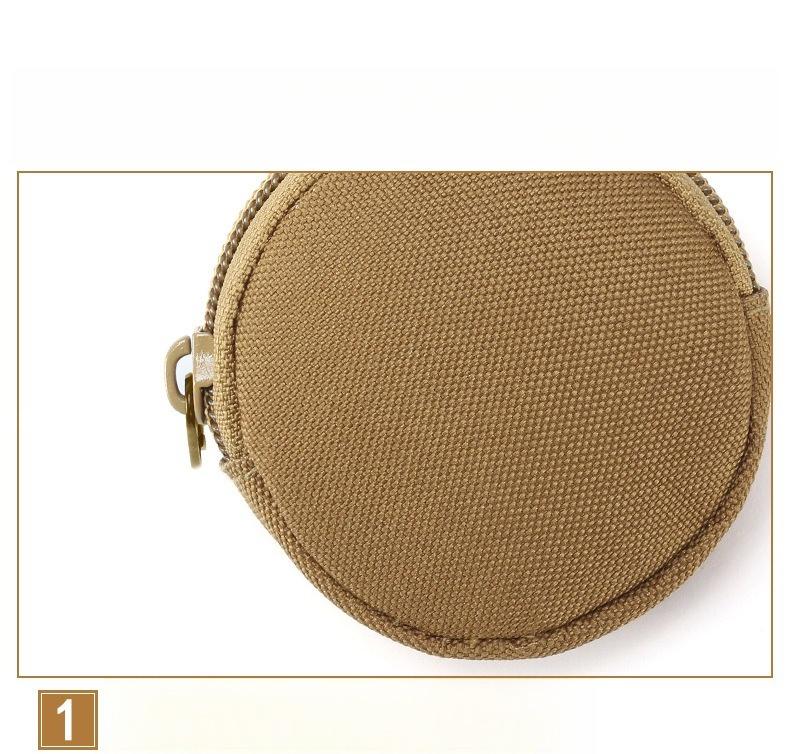 Men's Military Enthusiast Zipper Earphone Bag with Loose Change Sports Outdoor Tactical Circular Mini Card Bag for Women