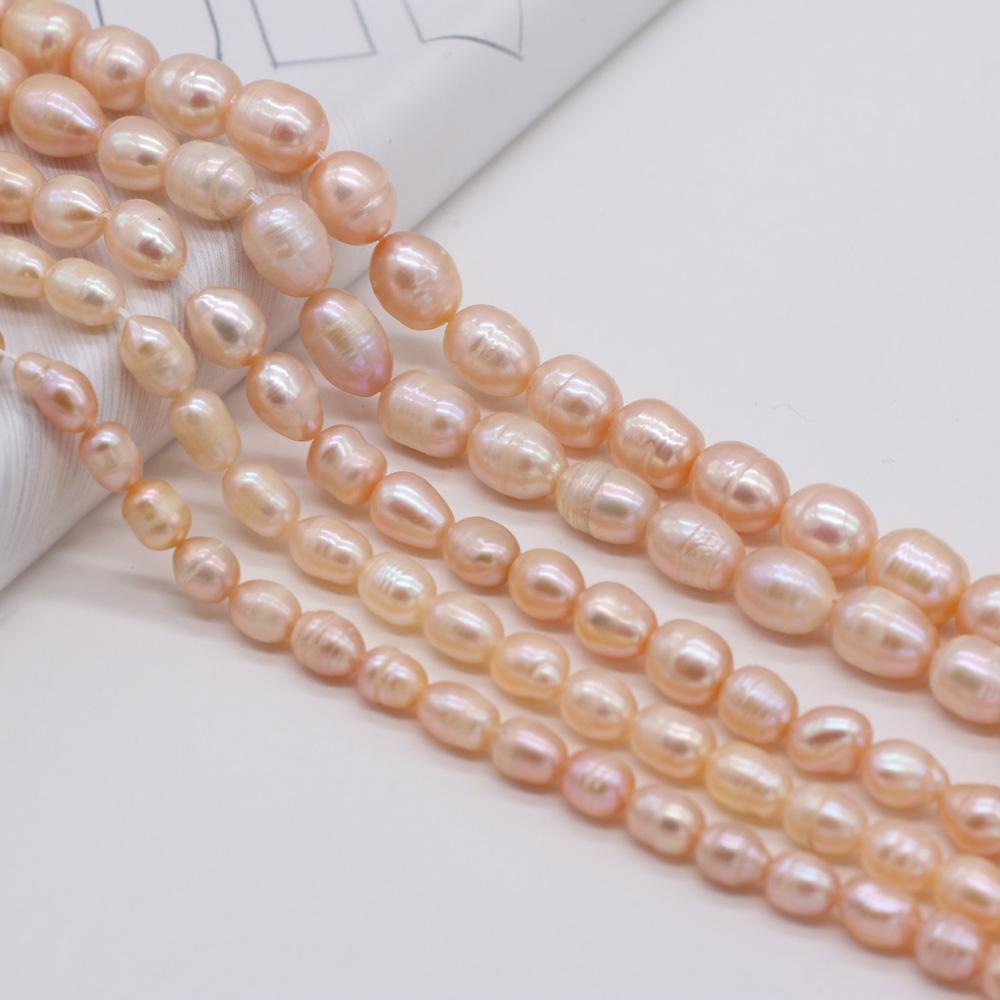 1String, A Natural Freshwater Pearls, Handcrafted Rice-shaped Pearl Beads for DIY Necklaces, Jewelry Making Supplies 36cm