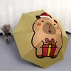 1pc Christmas Capybara Automatic Folding Umbrella - 8-Rib Automatic Open/Close, Portable Collapsible Compact Umbrella Yy251218075