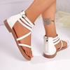 Neue Damen Freizeitsandalen Flach Geflochtenes Design Beliebte Braune Farbe Bequeme Schuhe Outdoor Urlaub Strand Sandalias