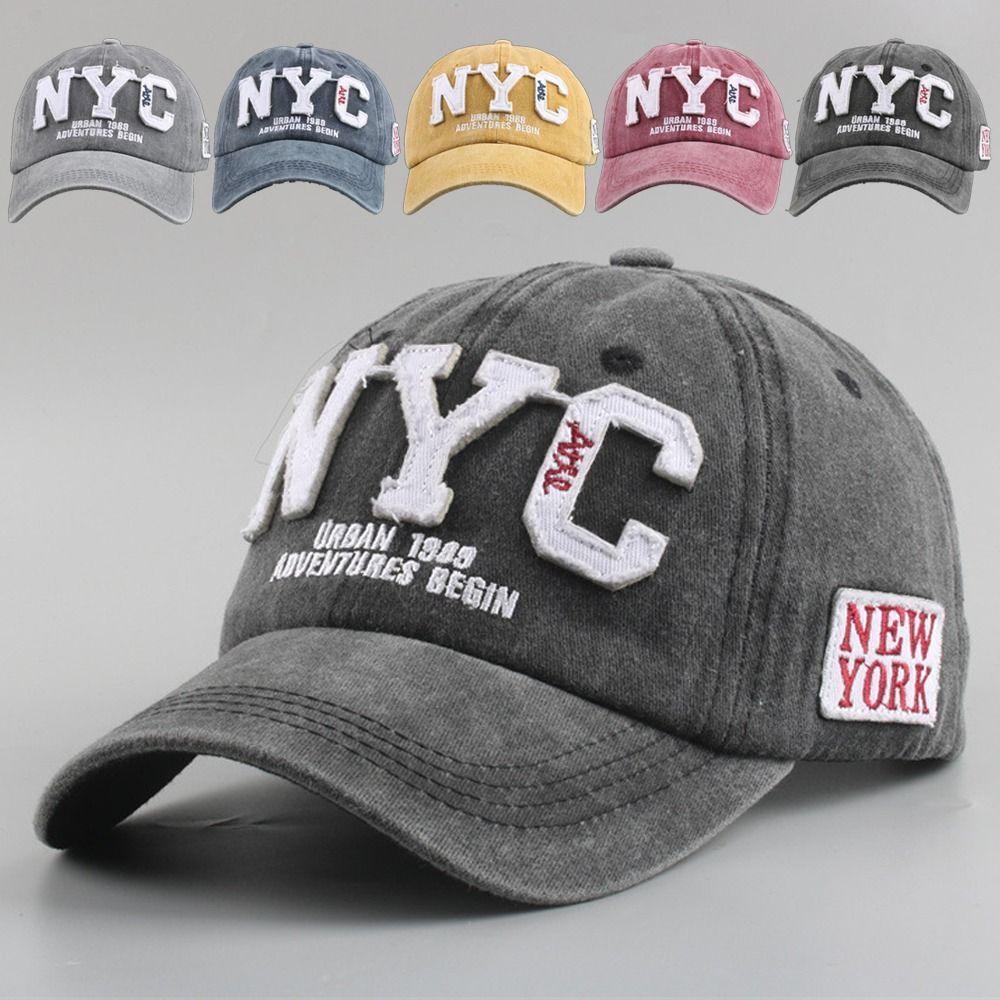 NEW YORK Distressed Faded Cap Adjustable Washed Snapback Baseball Cap For Man Women Outdoor Sports