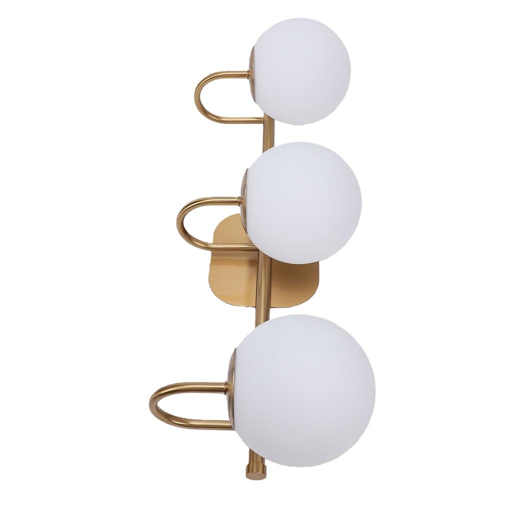 Bathroom Vanity Light Over Mirror Vintage LED 3 Light Bathroom Light Fixtures with Frosted Glass Lampshades for Living Room Hallway