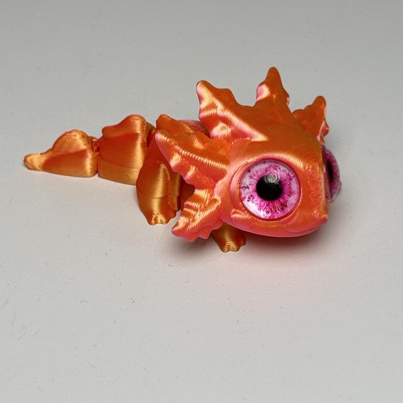 3D Printed Movable Salamander Toy with Jointed Hinges - Mini Simulation Baby Salamander Eyes - Popular Gift Item