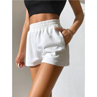 Elastische Taille Wijde Pijpen Effen Kleur Casual Sport Dames Shorts