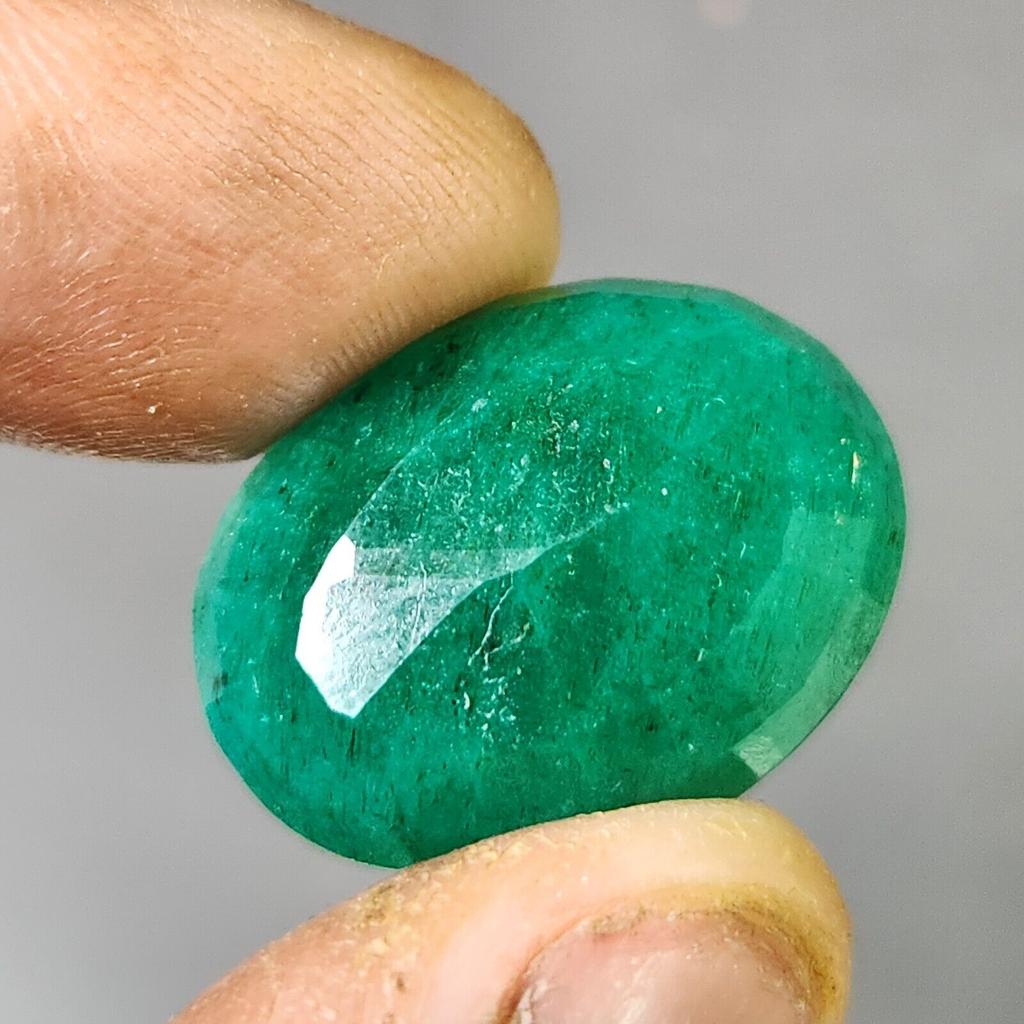 26.00 Cts Certified Natural Colombian Green Emerald Oval Cut Loose Gemstone