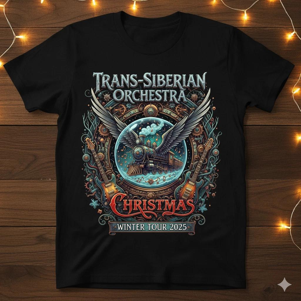 Trans-Siberian Orchestra Winter Tour Graphic Tee Black T Shirt Size S-5XL S разноцветный