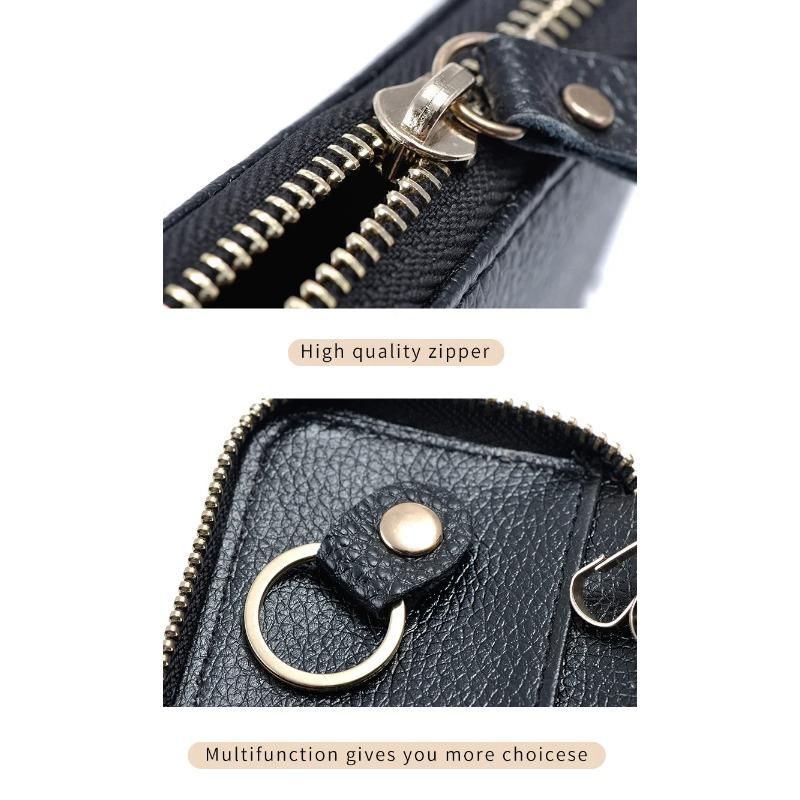 100% Genuine Leather Men's Card Bag, Multifunctional Car Key Bag, Women's Coin Purse