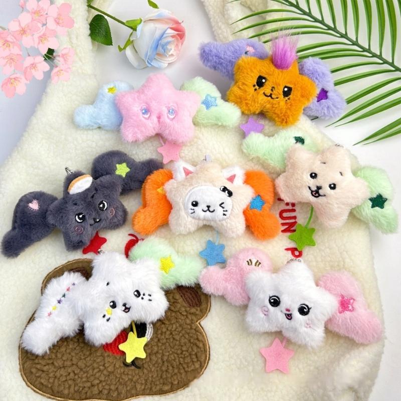 Fashionable Star shaped Plush Keyring Decoration Perfect For Bags And Gift Giving Handmade Keyring Backpack Accessory