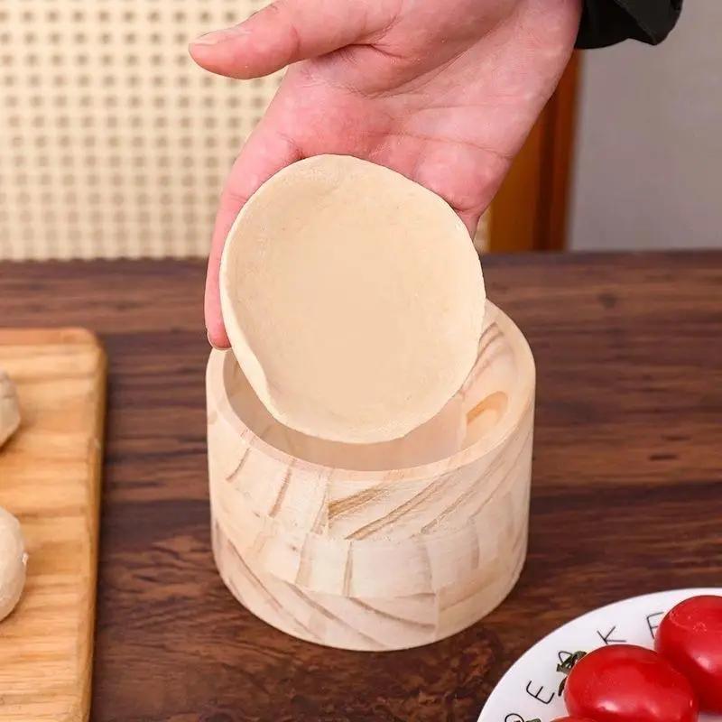 Wood Mold And Ball Manual Dough Skin Presser Hand Pie Rolling Tool Quick Dumpling Wrapper Maker Wood Dumpling Maker Press Tool
