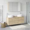 Bathroom Furniture Set 4 pcs Sonoma Oak Engineered Wood and Glass