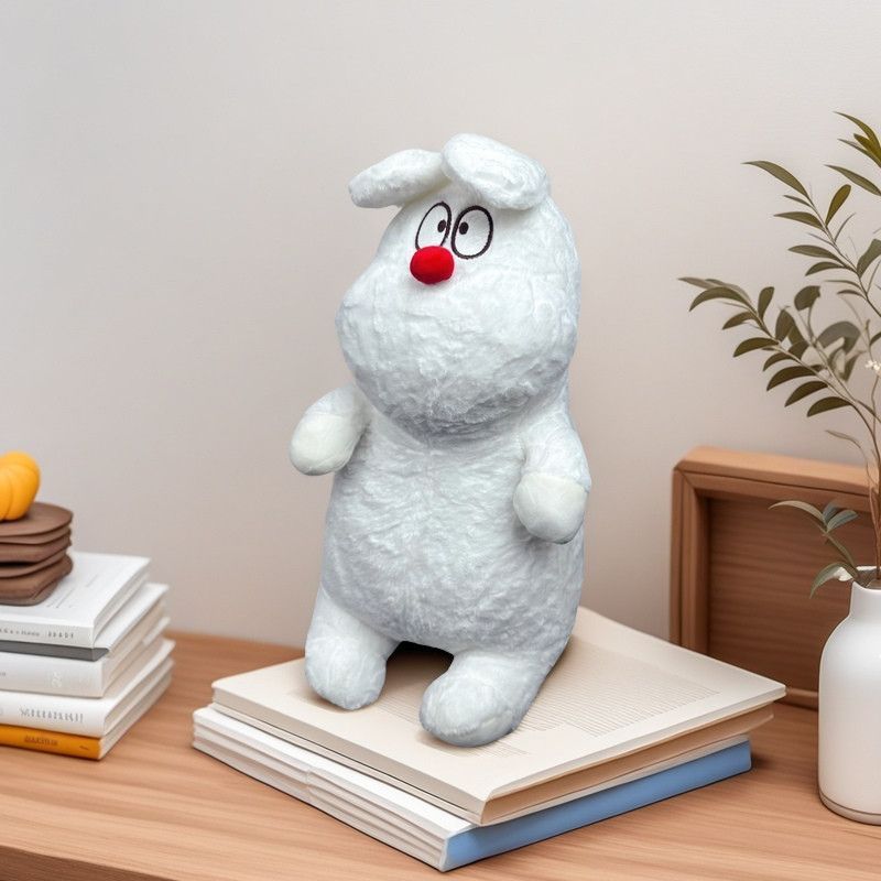 

Милая плюшевая игрушка-кукла зайчик белый кролик кукла с красным носом кукла для сна в кровати подарок на день рождения 43cm