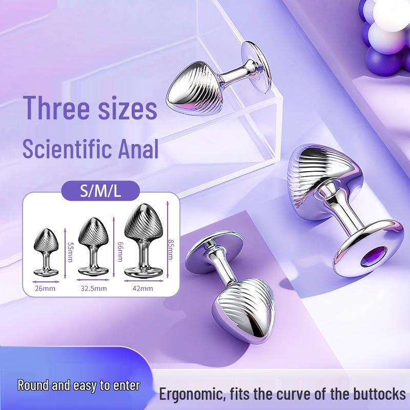 Mushroom Shape Metal Anal Plug Training Toy