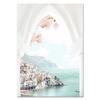 Romantic Blue Beach Posters Coast  Magnolia Flower Print Wall PictureCanvas Painting Nature Theme Blue White Bedroom Decor