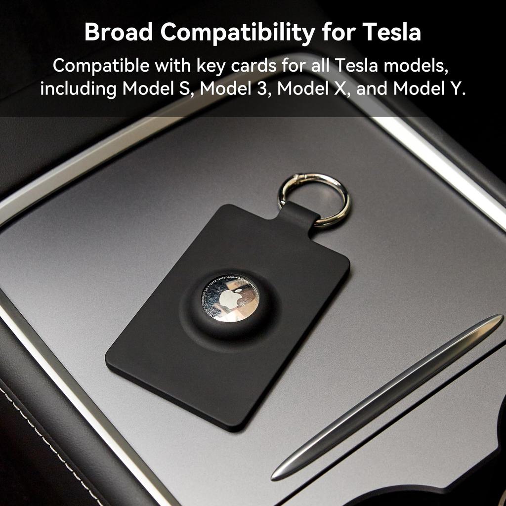 Tesla Key Card Holder with AirTag, Soft Silicone Key Card Protective Case Cover for