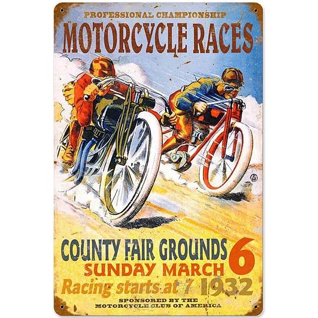 Vintage Triumph Norton Motorcycle Metal Tin Sign  Retro Iron Wall Poster for Bar Cafe Garage Home Decor  Metal Plaque Sheet