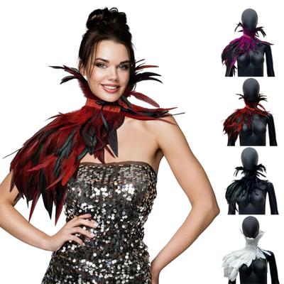 Gothic Style Shawl Peacock Costume Women Shawl Lace Feather Scarf Vintage Gothic Cape