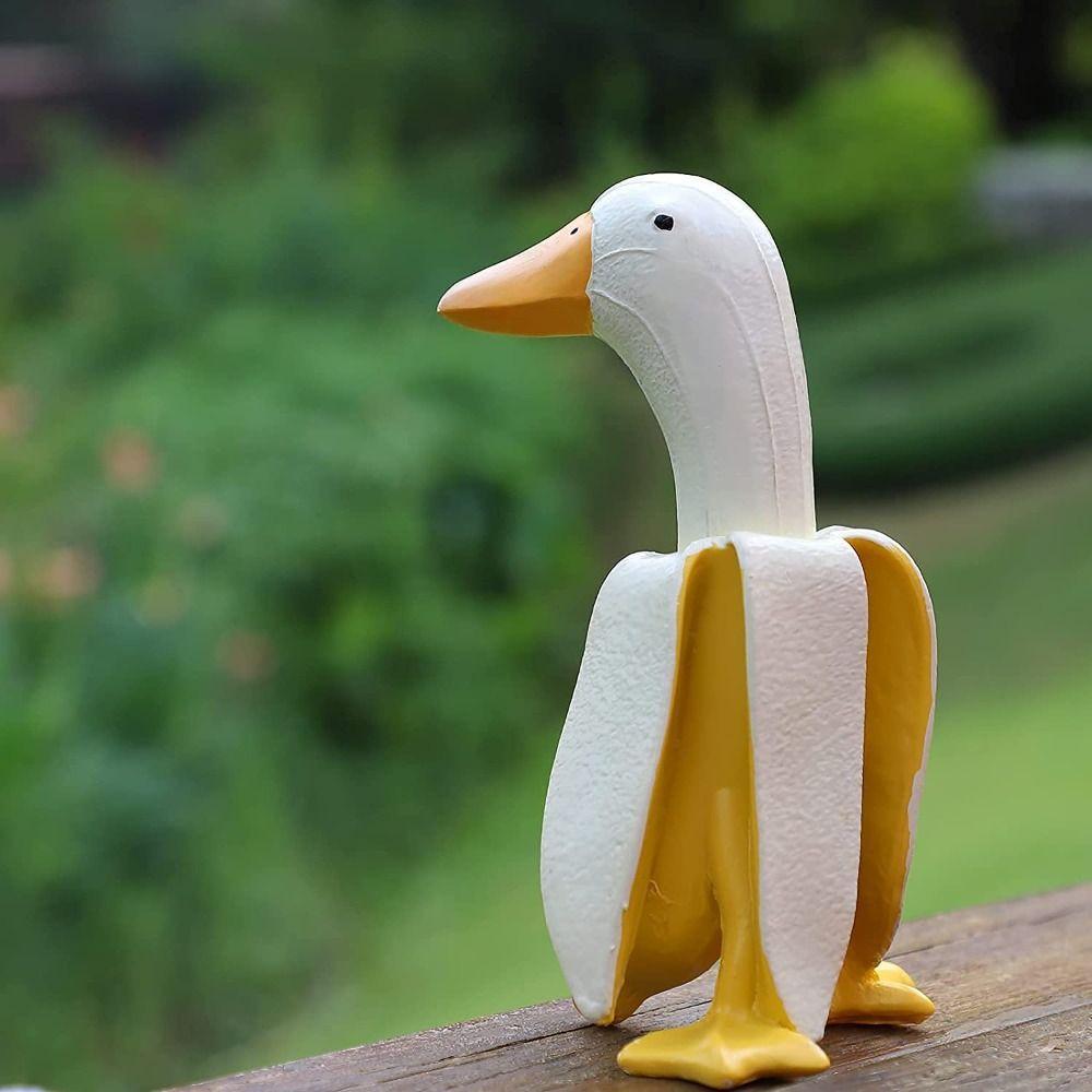 Funny Lawn For Outdoor Office Porch Weird Gifts Duck Statues Banana Duck Ornament Duck Sculpture