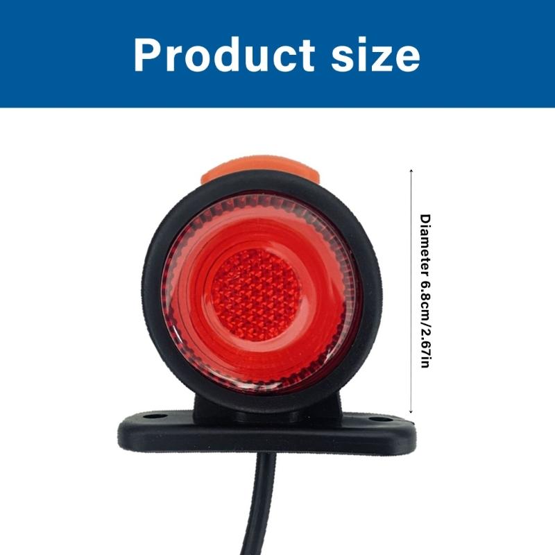 2pcs Truck Side Marker Light 12V 24V Turn Signal Clearance Light Replacement Side Marker Indicator Lamps Brake Lights