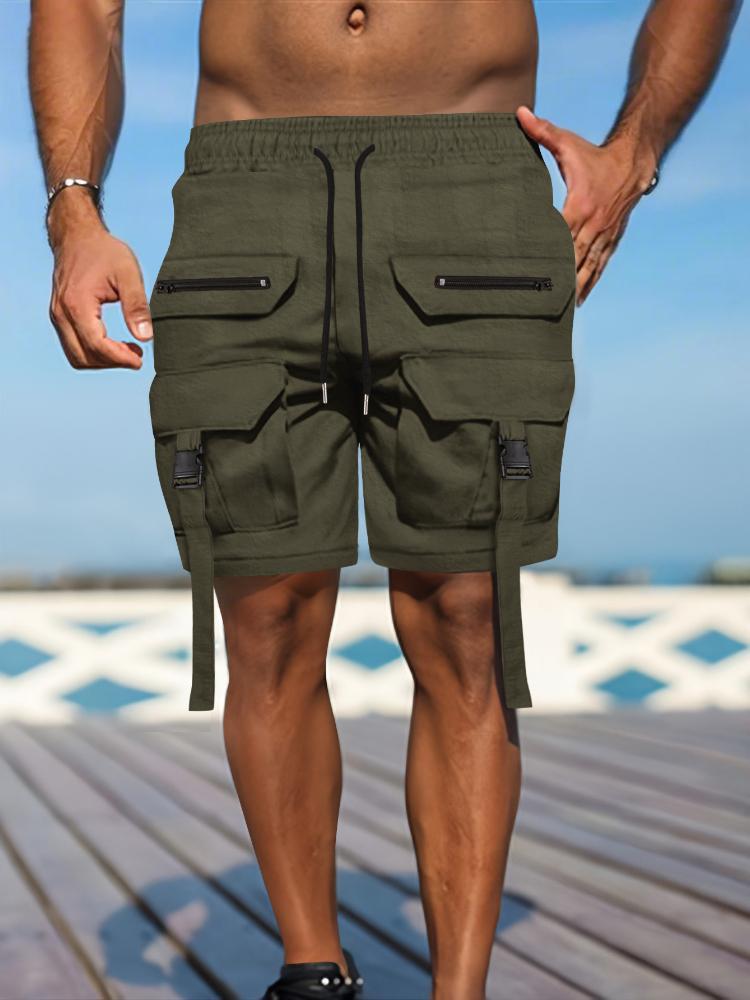 Men's Casual Workwear with Multiple Pockets and Shorts