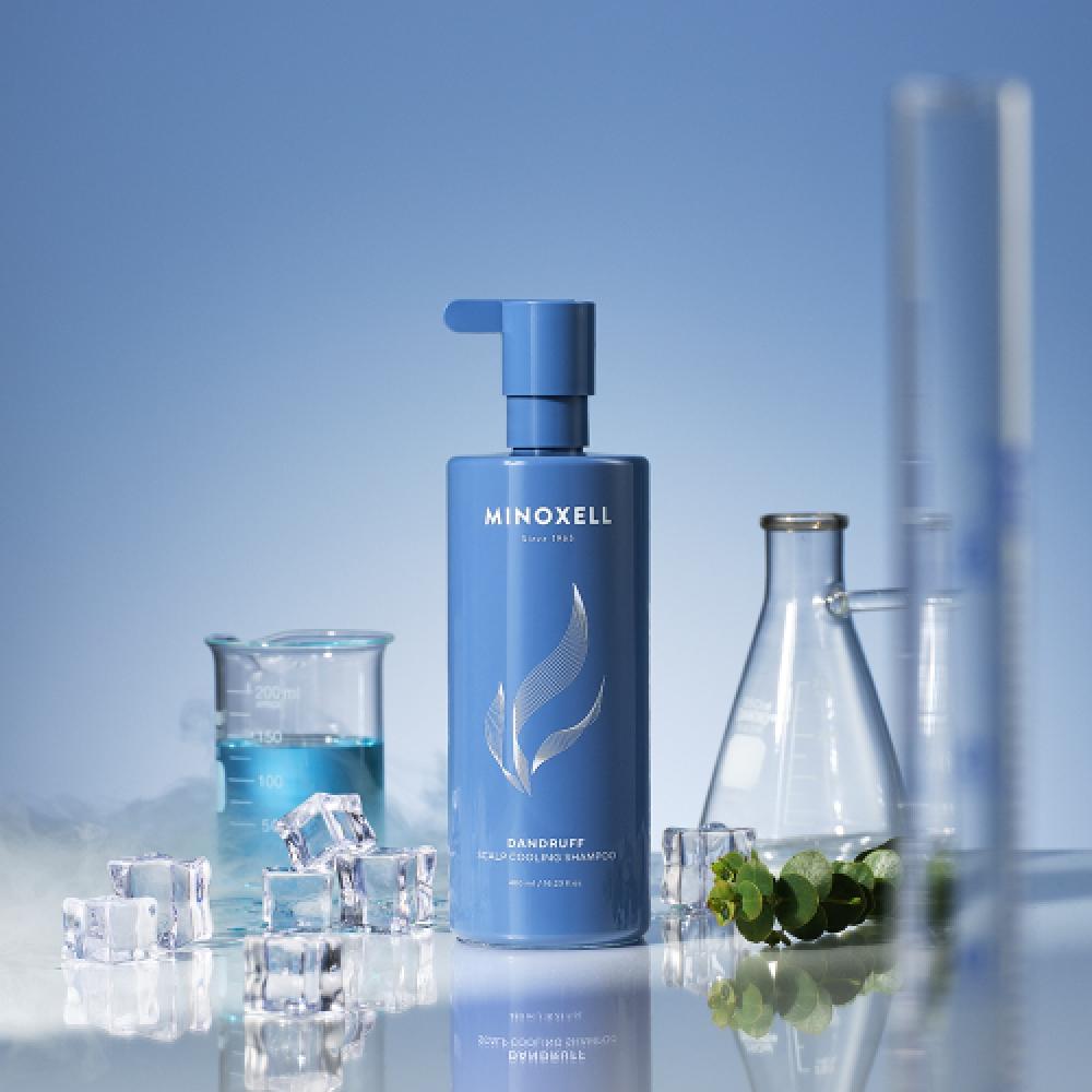 Minoxell Dandruff Scalp Cooling Shampoo 480ml 3pcs FREE