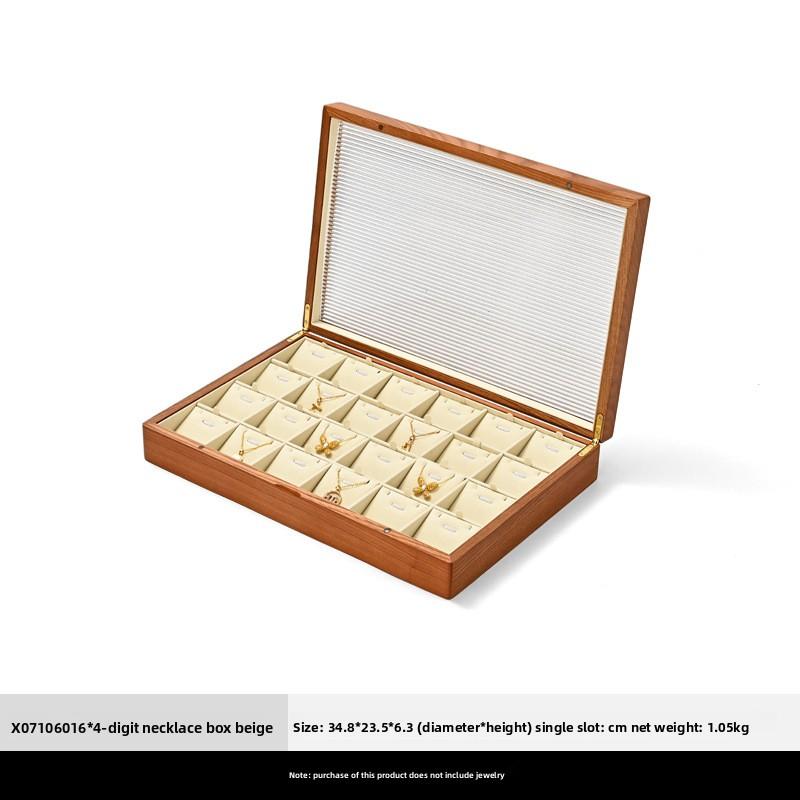 Premium Solid Wood Jewelry Box, Ring Necklace Earring Bangle Storage Case, Luxury Jewelry Display Organizer