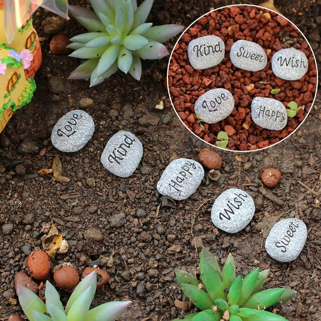 Sugar House Miniature Fairy Garden Accessories – Garden Décor Accessories Home for Fairies (Fairy Saying Stepping Stones)
