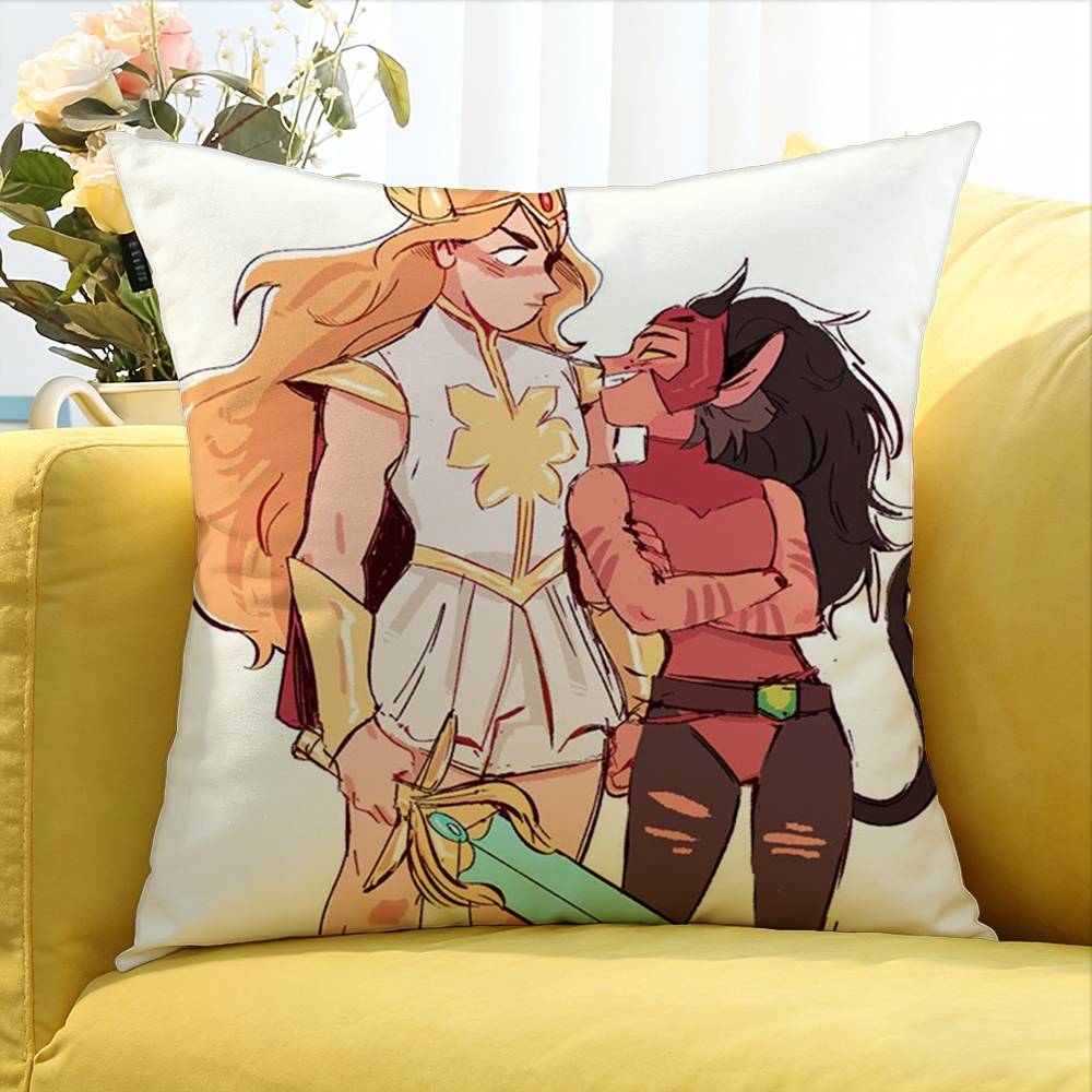 C-Catradora Shera Vintage Anime Various Sizes Square Pillow Case For Car Home Bedchamber Decor