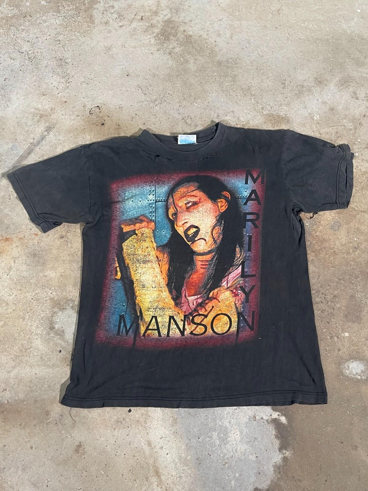 Vintage Marilyn Manson Sweet Dreams Eyes Shirt - Distressed 90s Euro Tag L XL