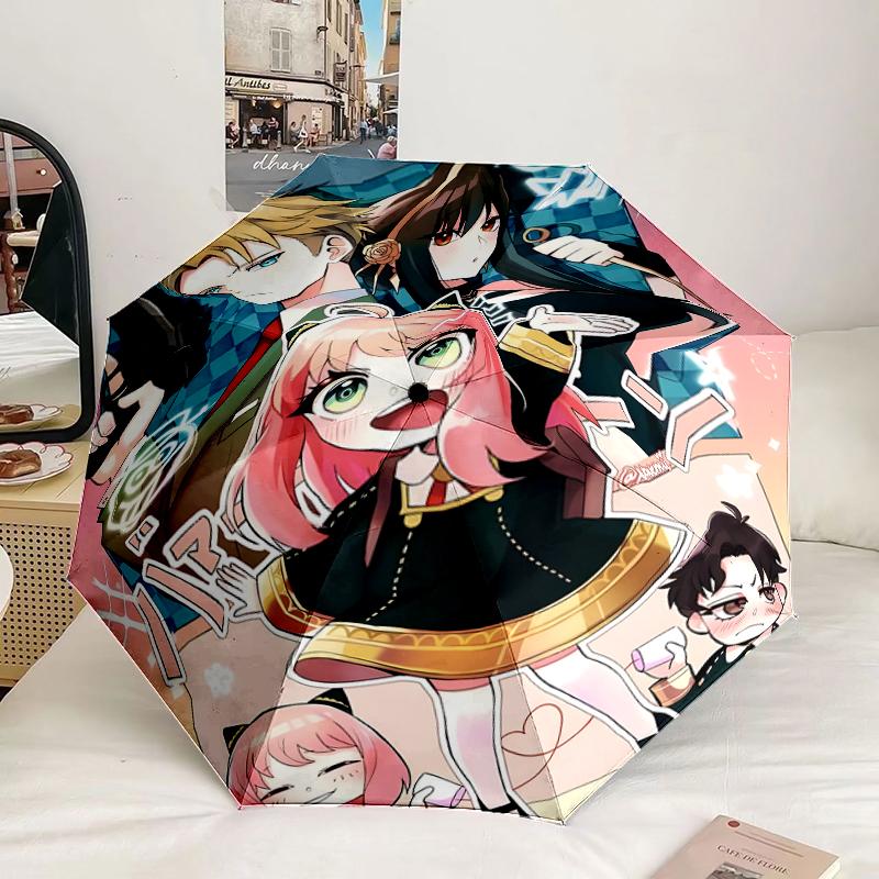 Cute anime spy Famliy Umbrella 8-Frame for Travel, camping, Casual Lightweight Portable Umbrella, Essential for every family Holidays Gift