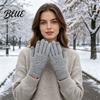 Non-slip Daily Commuting Gloves 1 Pair Winter Warm Fleece Lined for Women Men Cold Knitted Cycling Weather Thermal Gloves Thickened Knit Touchscreen