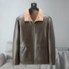 Winter Men New Polo Collar Versatile Fashion Business Casual Thickened Leather Jackets