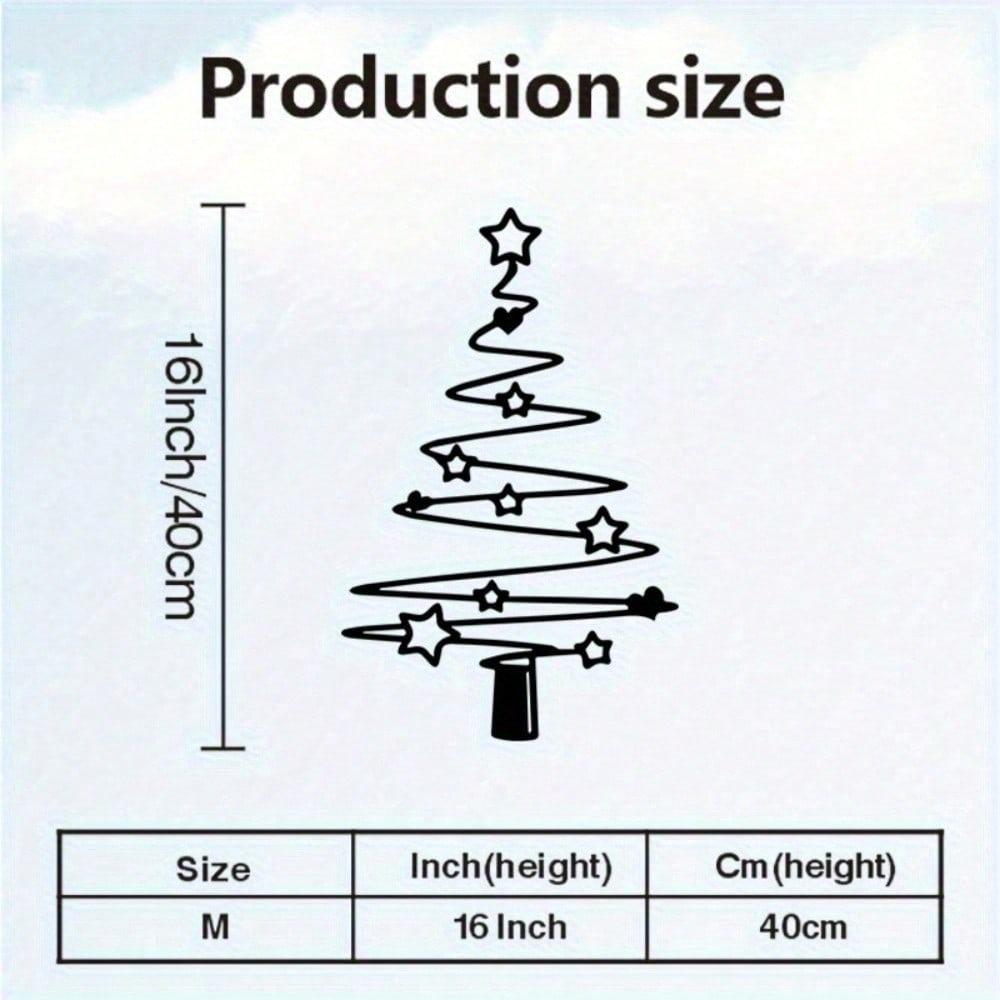 1-Piece Minimalist Xmas Tree Wall Art Metal Decor Rustproof Indoor Outdoor Holiday Home Garden Yard Decoration Sculpture Gift